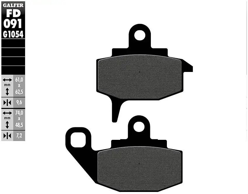 Pastiglie freno anteriori Galfer per Kawasaki KX 500 1988 - Mescola G1054 semimetallica FD091G1054