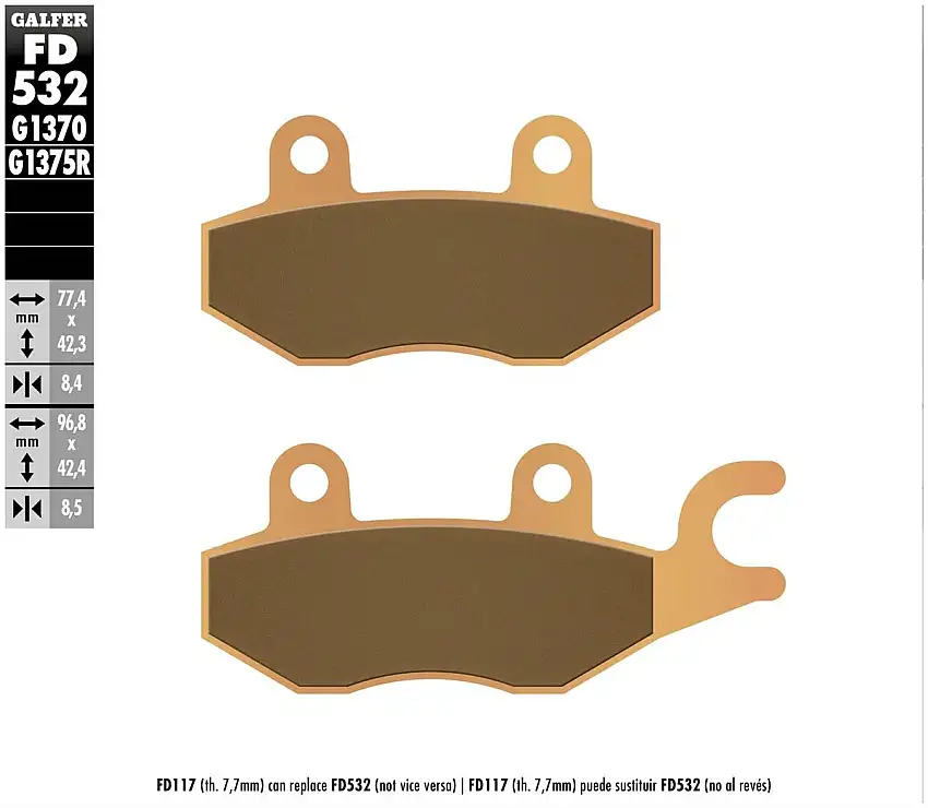 Pastiglie freno anteriori Galfer per Kawasaki Ninja 400 2018 - Mescola G1370 sinterizzata strada FD532G1370