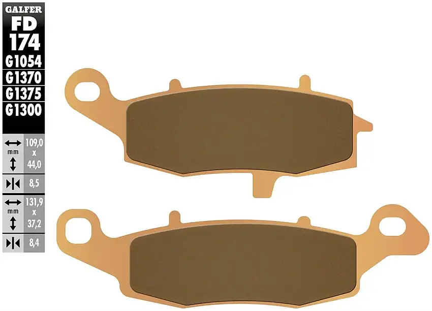 Pastiglie freno anteriori Galfer per Kawasaki Z 750 04-06 - Mescola G1375 sinterizzata sport FD174G1375