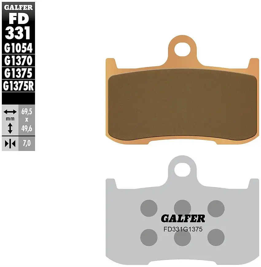 Pastiglie freno anteriori Galfer per Kawasaki Z 800 ABS 2013 - Mescola G1375 sinterizzata sport FD331G1375