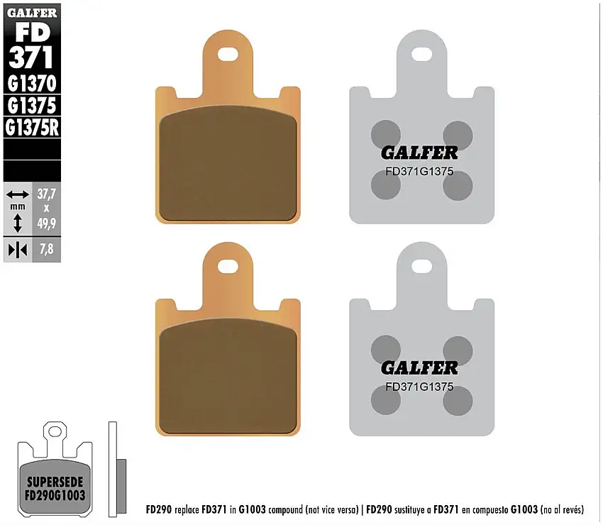 Pastiglie freno anteriori Galfer per Kawasaki ZX-14R 2006 | 2014 - Mescola G1375 sinterizzata sport FD371G1375