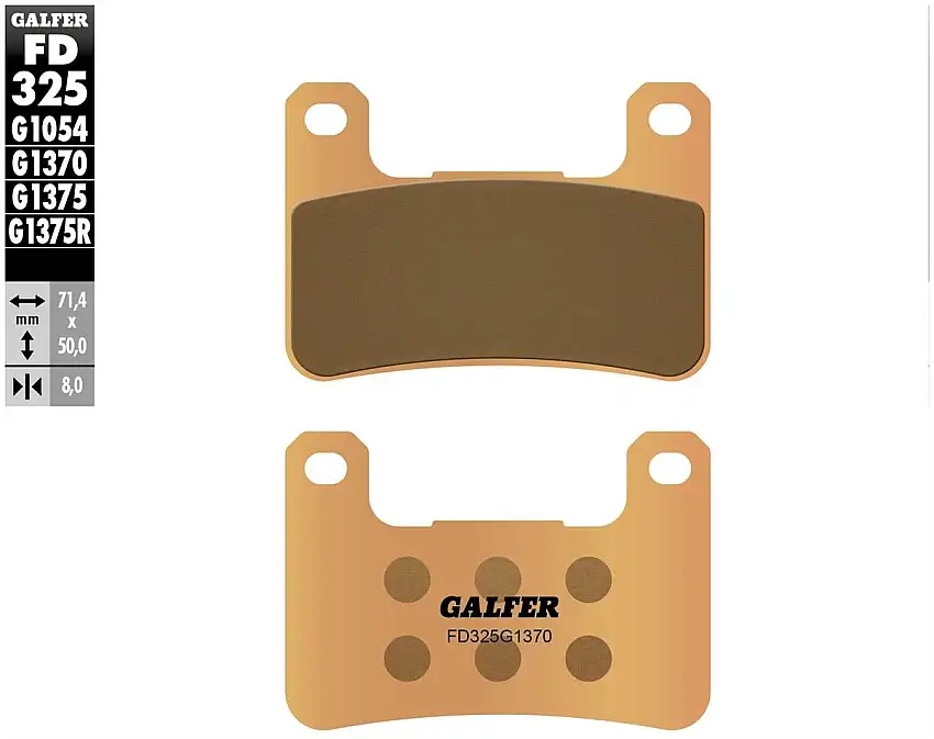 Pastiglie freno anteriori Galfer per Kawasaki ZX-4R 2024 - Mescola G1370 sinterizzata strada FD325G1370