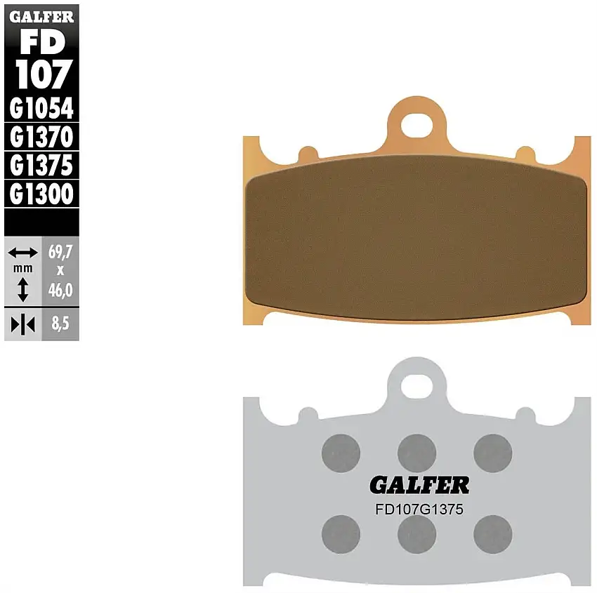 Pastiglie freno anteriori Galfer per Kawasaki ZXR 750 R 91-95 - Mescola G1375 sinterizzata sport FD107G1375
