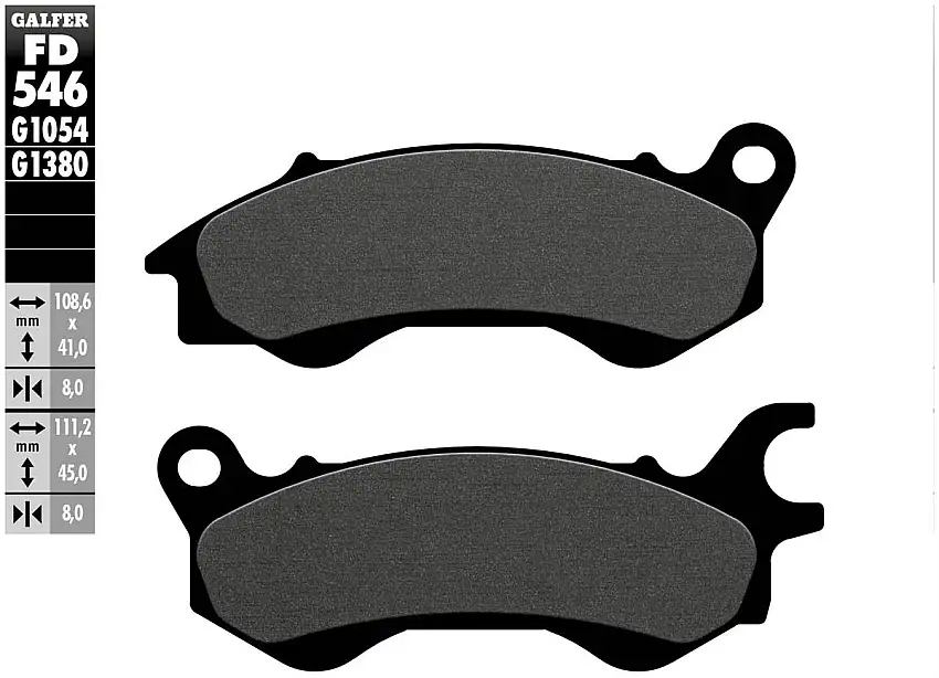 Pastiglie freno anteriori Galfer per keeway sc 125 2022 - Mescola G1054 semimetallica FD546G1054