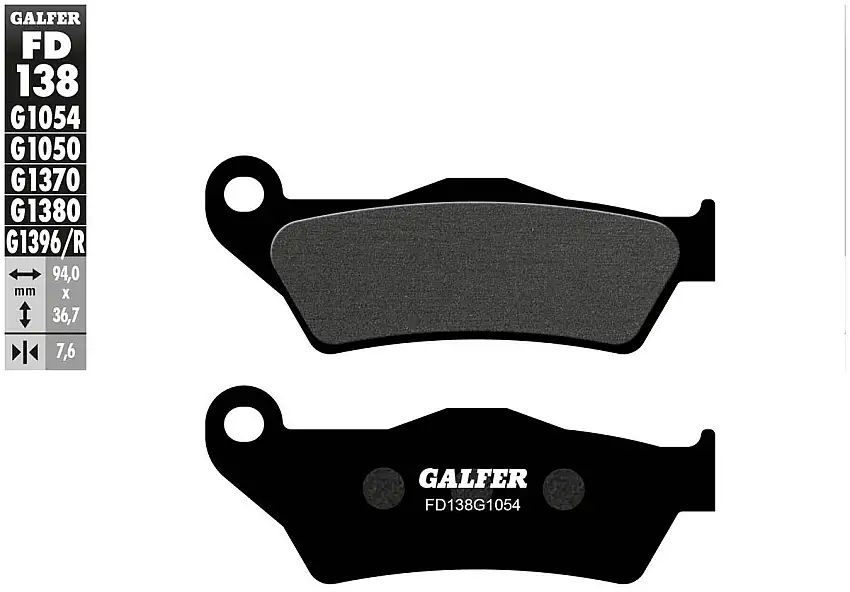 Pastiglie freno anteriori Galfer per KTM 250 EXC-F 03-04 | 15-23 - Mescola G1054 semimetallica FD138G1054