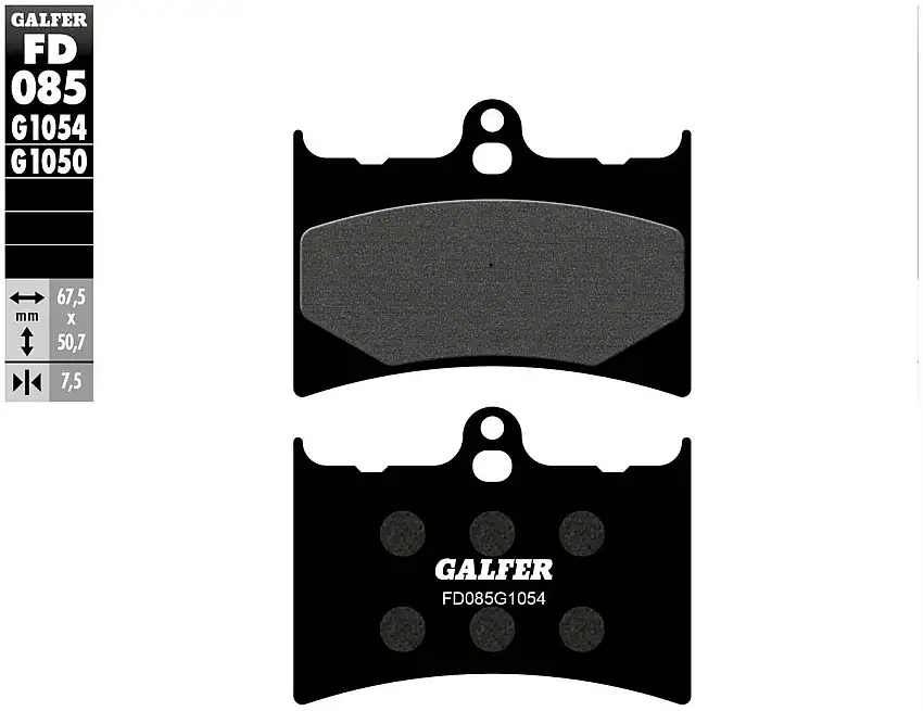 Pastiglie freno anteriori Galfer per ktm 500 mx 1987 - Mescola G1054 semimetallica FD085G1054