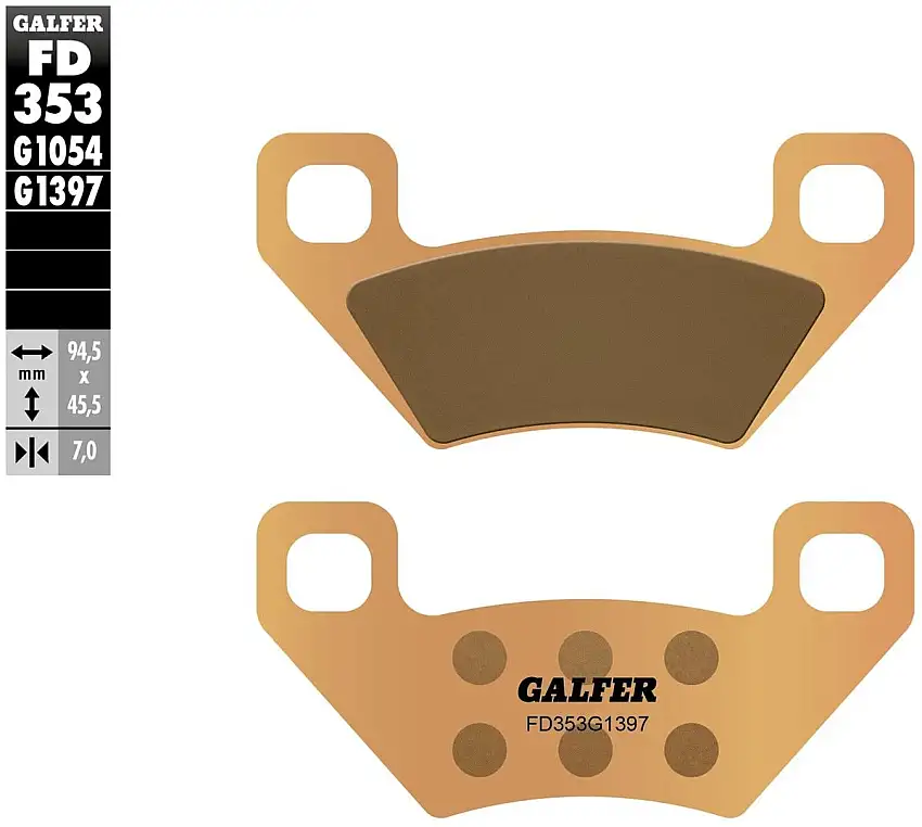 Pastiglie freno anteriori Galfer per kymco maxxer 400 2009 - Mescola G1397 sinterizzata offroad FD353G1397