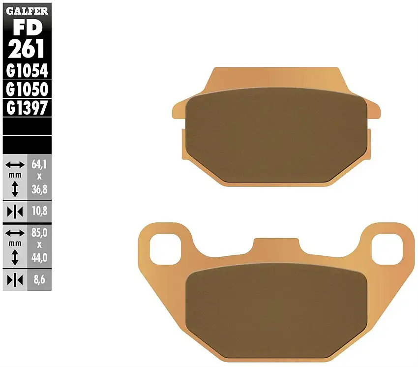 Pastiglie freno anteriori Galfer per Kymco People 50 03-04 - Mescola G1397 sinterizzata offroad FD261G1397
