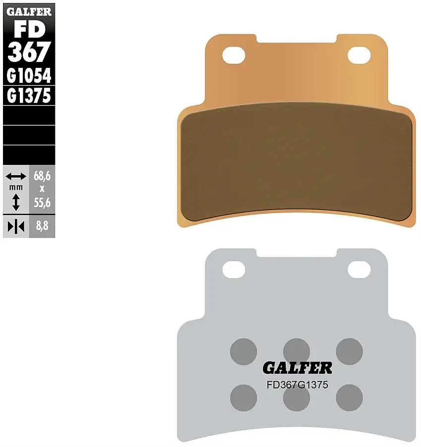 Pastiglie freno anteriori Galfer per kymco xciting 400 s 2018 - Mescola G1375 sinterizzata sport FD367G1375