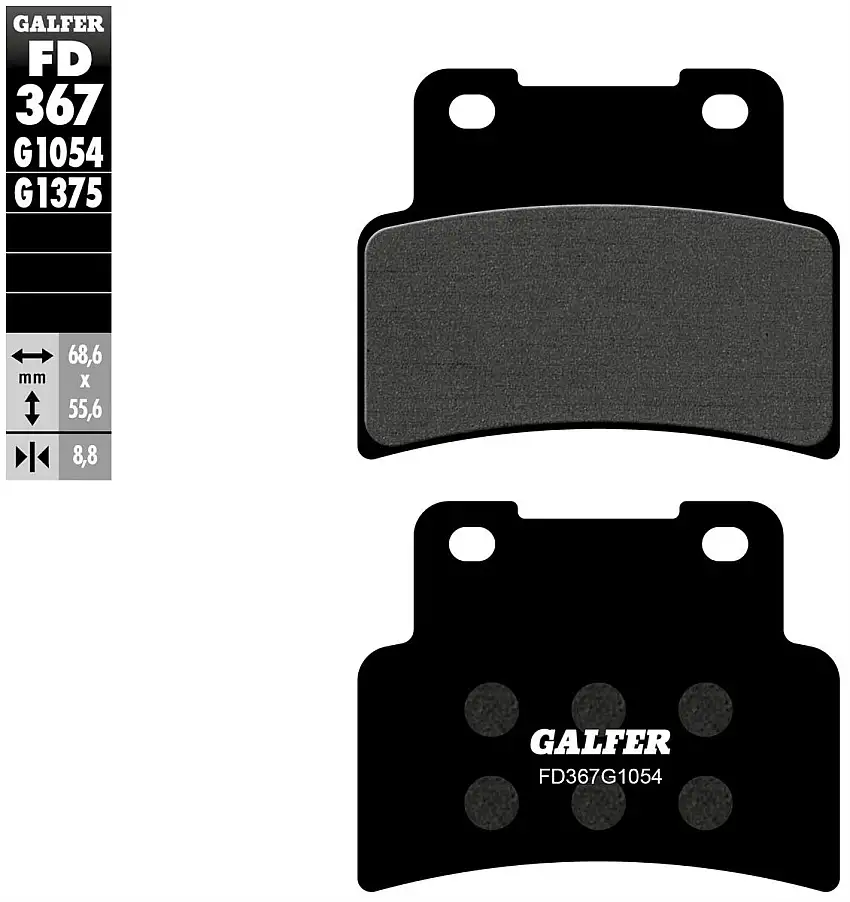 Pastiglie freno anteriori Galfer per kymco xciting 400 vs 2024 - Mescola G1054 semimetallica FD367G1054