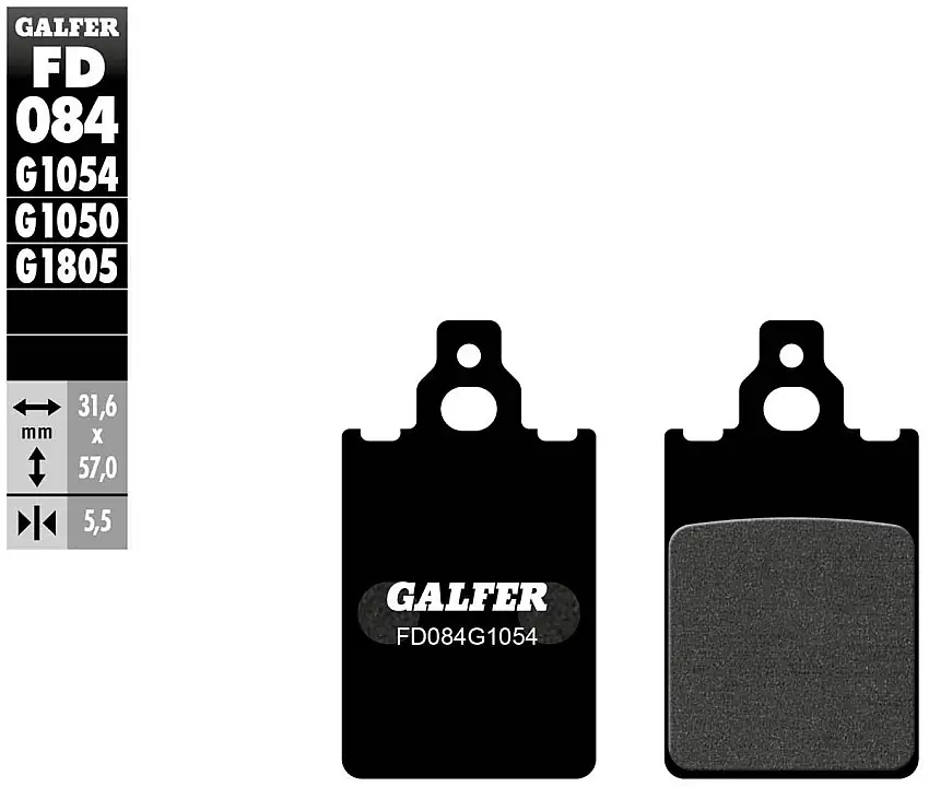 Pastiglie freno anteriori Galfer per malaguti f12 phantom 50 1998 - Mescola G1054 semimetallica FD084G1054