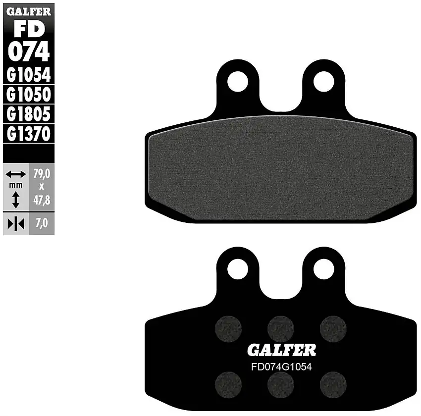 Pastiglie freno anteriori Galfer per malaguti password 250 05-06 - Mescola G1054 semimetallica FD074G1054