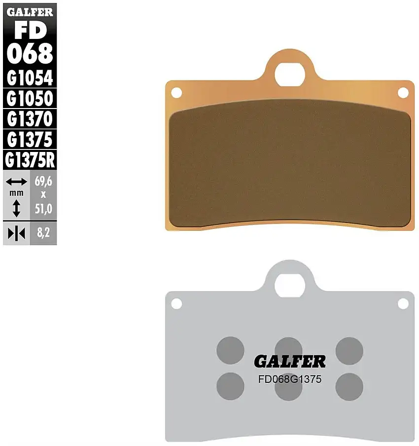 Pastiglie freno anteriori Galfer per Moto Guzzi California 1100 EV 1997 - Mescola G1375 sinterizzata sport FD068G1375