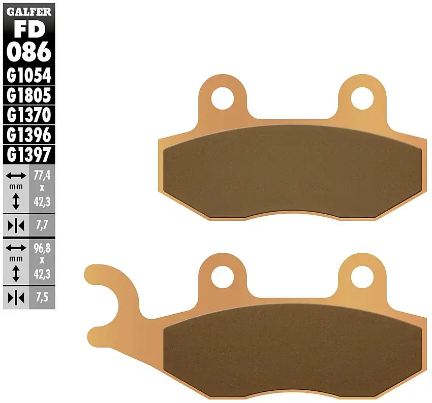 Pastiglie freno anteriori Galfer per peugeot django sport 125 2014 - Mescola G1397 sinterizzata offroad FD086G1397
