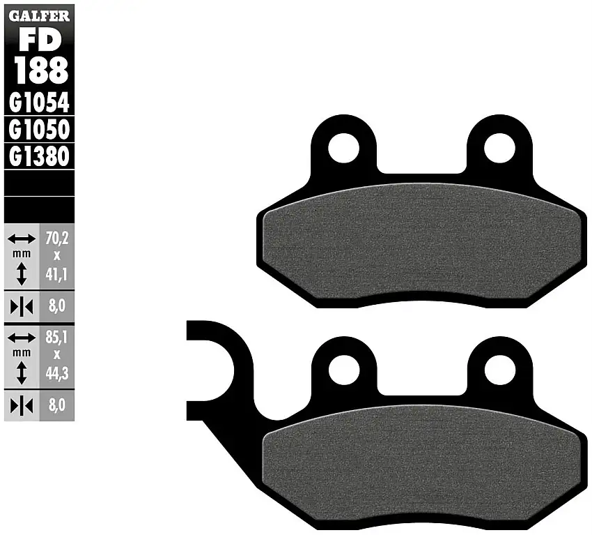 Pastiglie freno anteriori Galfer per peugeot lxr 200 2010 - Mescola G1054 semimetallica FD188G1054