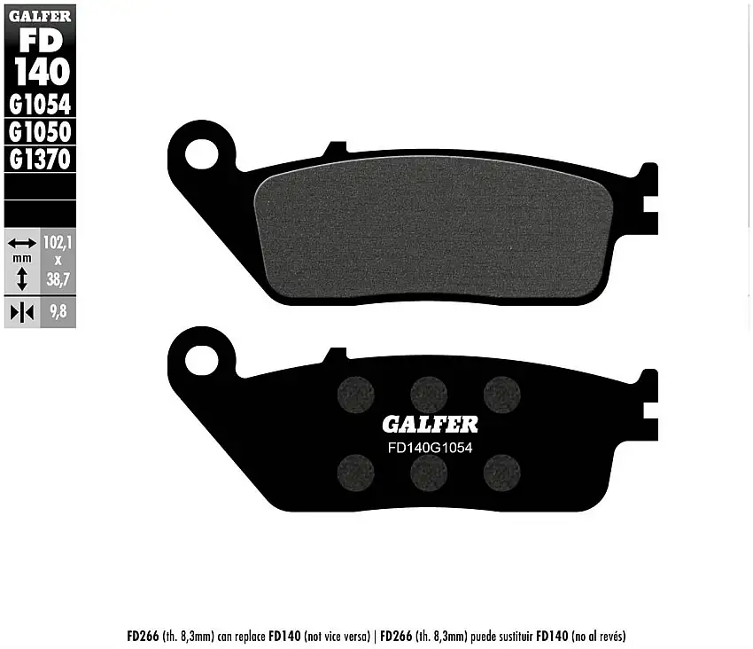 Pastiglie freno anteriori Galfer per Peugeot Satelis 500 08-10 - Mescola G1054 semimetallica FD140G1054