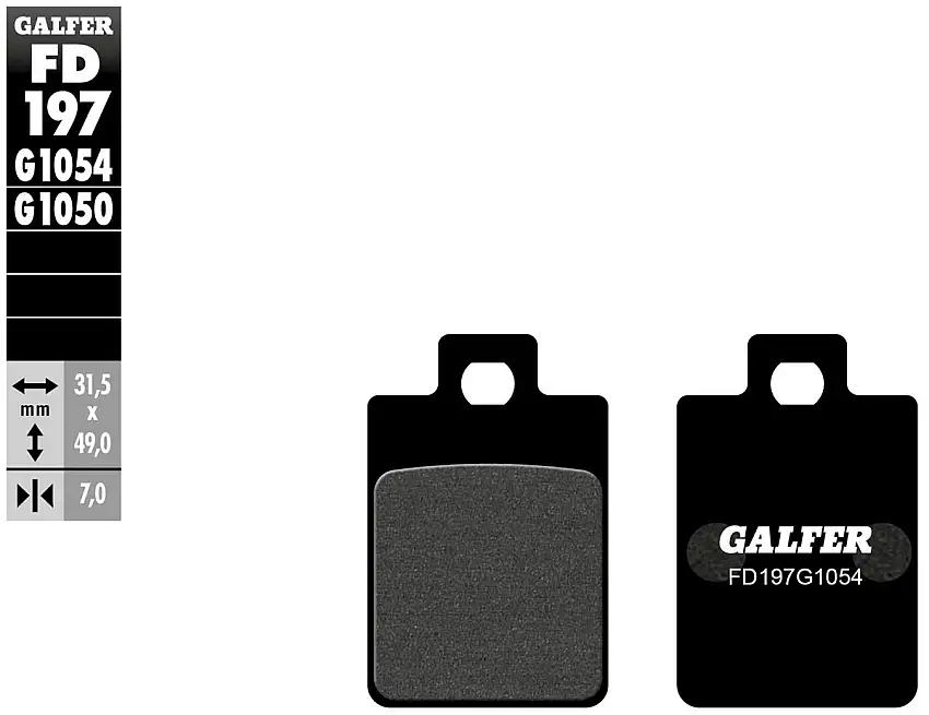 Pastiglie freno anteriori Galfer per Piaggio Sfera 50 1996 - Mescola G1054 semimetallica FD197G1054