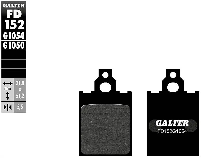 Pastiglie freno anteriori Galfer per piaggio skipper 125 93-97 - Mescola G1054 semimetallica FD152G1054