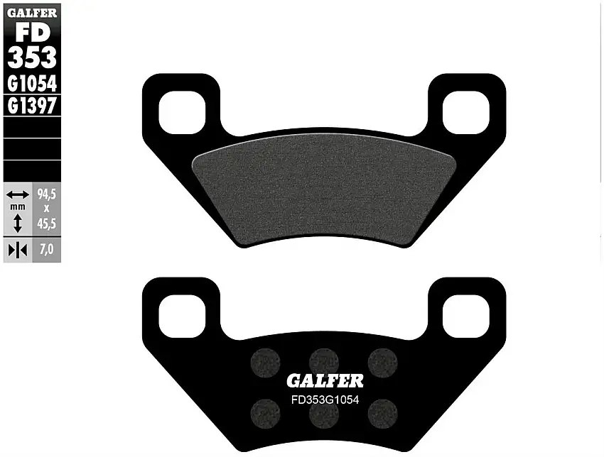 Pastiglie freno anteriori Galfer per polaris big boss (6x6) 250 1989 - Mescola G1054 semimetallica FD353G1054