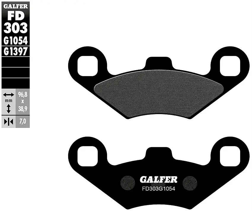 Pastiglie freno anteriori Galfer per polaris magnum 425 all models 4x4 95-97 - Mescola G1054 semimetallica FD303G1054