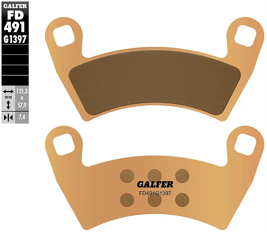 Pastiglie freno anteriori Galfer per polaris rzr-4 800 efi 10-14 - Mescola G1397 sinterizzata offroad FD491G1397