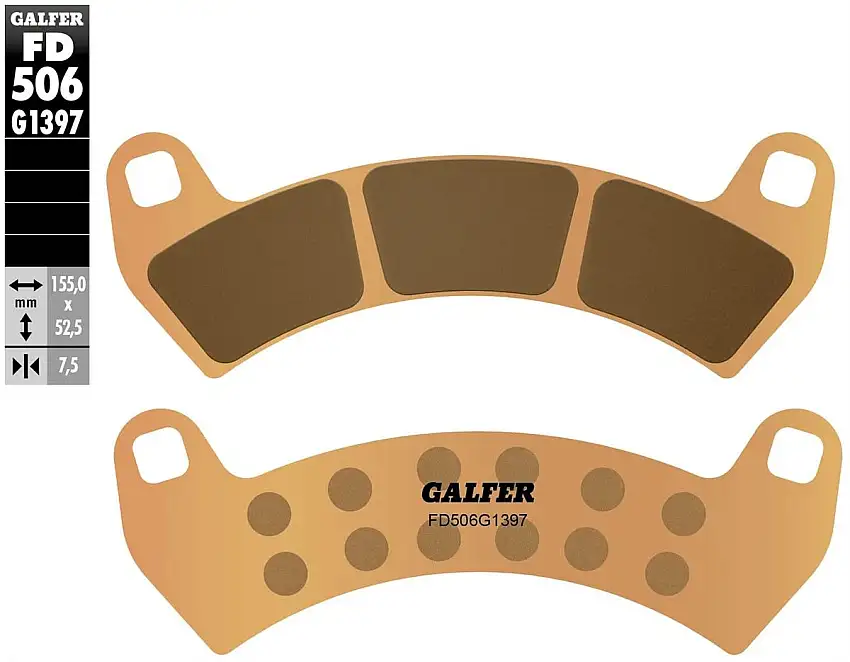 Pastiglie freno anteriori Galfer per polaris rzr xp turbo 925 2016 - Mescola G1397 sinterizzata offroad FD506G1397