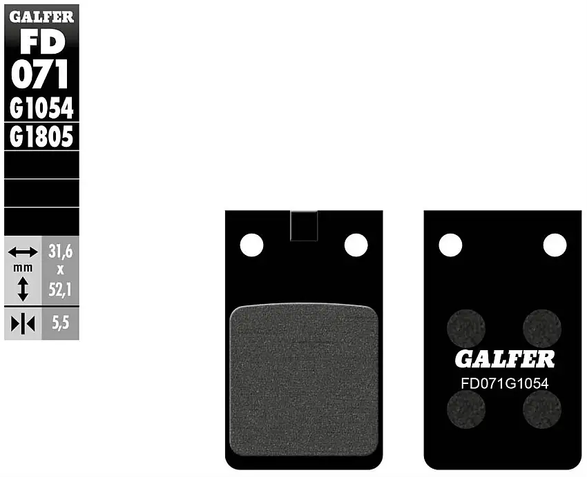 Pastiglie freno anteriori Galfer per rieju rst 80 87-90 - Mescola G1054 semimetallica FD071G1054