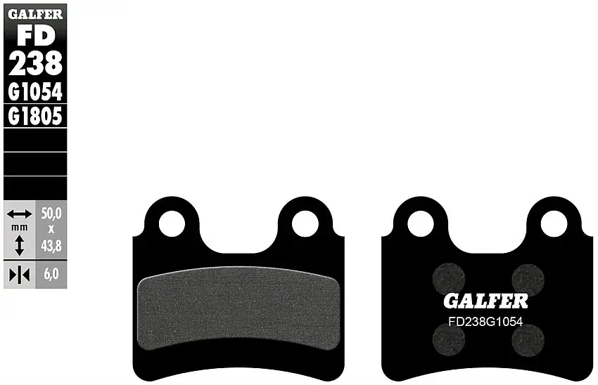 Pastiglie freno anteriori Galfer per scorpa sy 250 00-04 - Mescola G1054 semimetallica FD238G1054