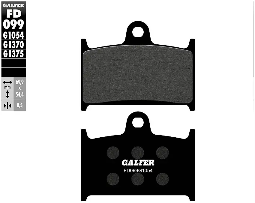 Pastiglie freno anteriori Galfer per Suzuki Bandit 1200 S 96-99 - Mescola G1054 semimetallica FD099G1054