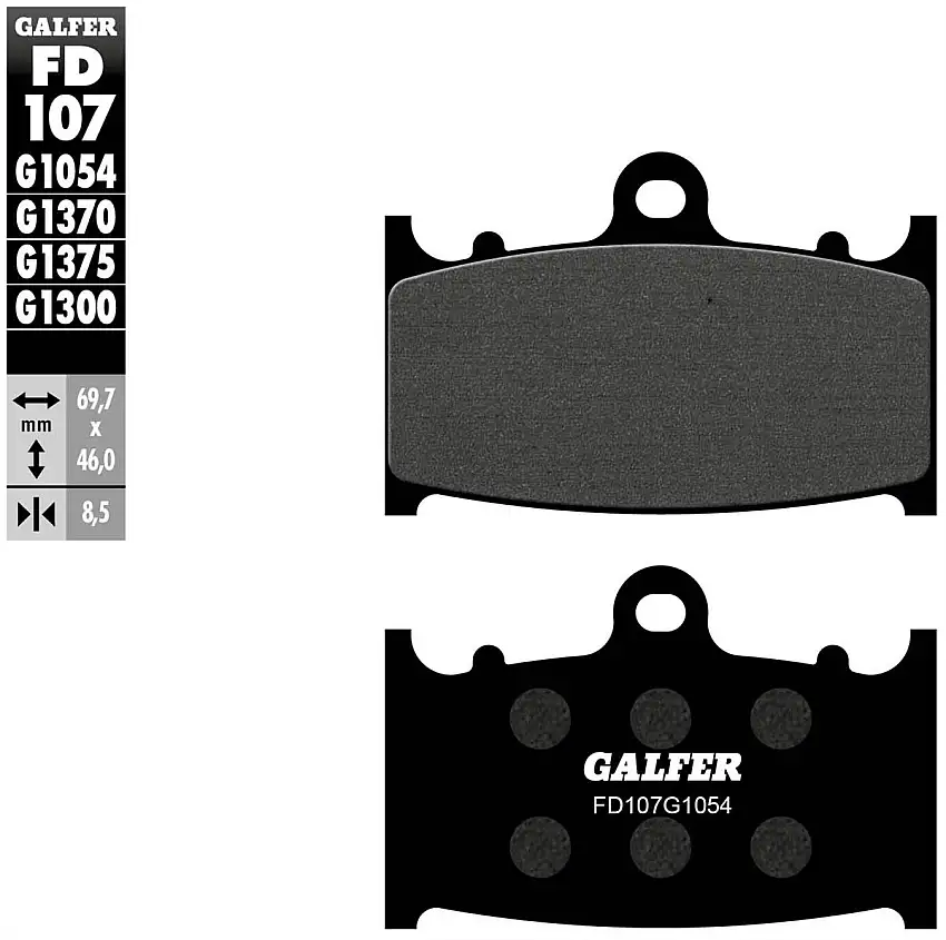 Pastiglie freno anteriori Galfer per Suzuki GSR 400 2006 - Mescola G1054 semimetallica FD107G1054