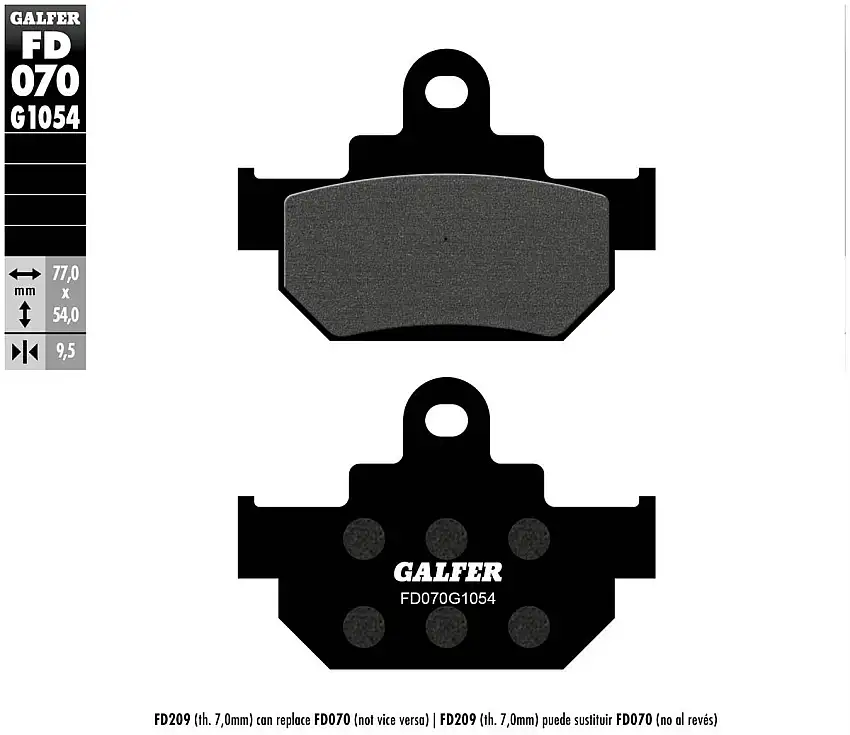 Pastiglie freno anteriori Galfer per suzuki ls 650 88-89 - Mescola G1054 semimetallica FD070G1054
