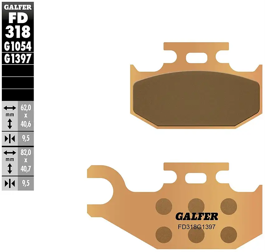 Pastiglie freno anteriori Galfer per suzuki lt a 400 izq. king quad 2008 - Mescola G1397 sinterizzata offroad FD318G1397