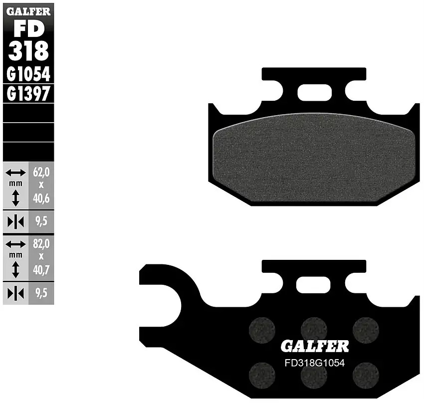 Pastiglie freno anteriori Galfer per suzuki lt-a 700 king quad right/der. 2005 - Mescola G1054 semimetallica FD318G1054