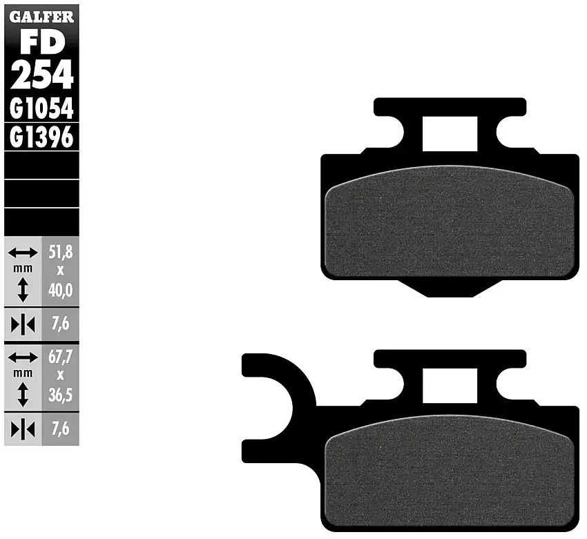 Pastiglie freno anteriori Galfer per Suzuki RM 65 03-07 - Mescola G1054 semimetallica FD254G1054