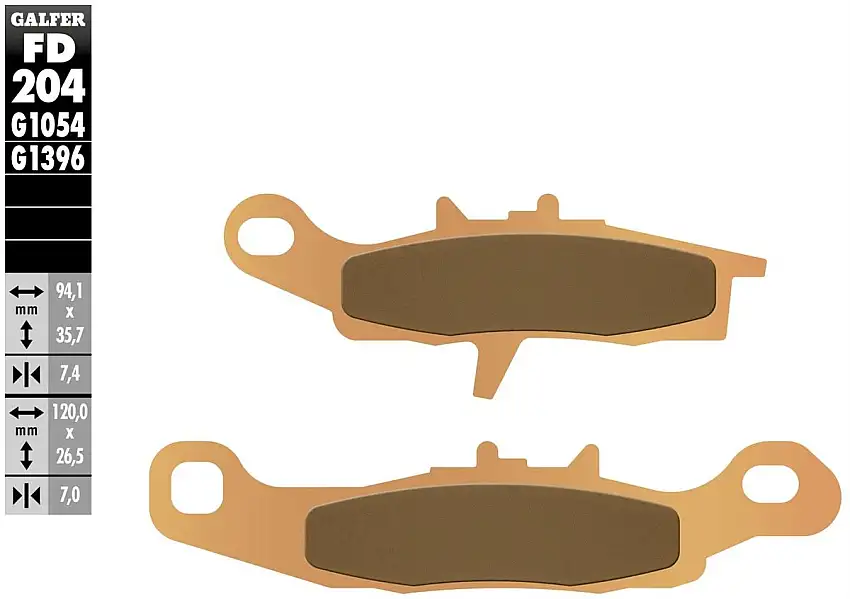 Pastiglie freno anteriori Galfer per Suzuki RM 85 05-23 - Mescola G1396 sinterizzata offroad FD204G1396