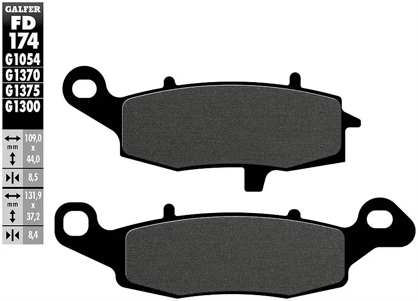 Pastiglie freno anteriori Galfer per Suzuki SV 650 ABS 2007 - Mescola G1054 semimetallica FD174G1054