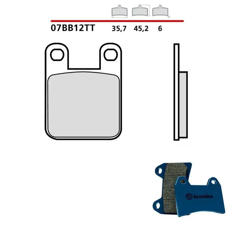 Pastiglie freno posteriori Brembo per KTM 60 SX 98-00 - Mescola TT Carbon Ceramica Semimetallica 07BB12TT