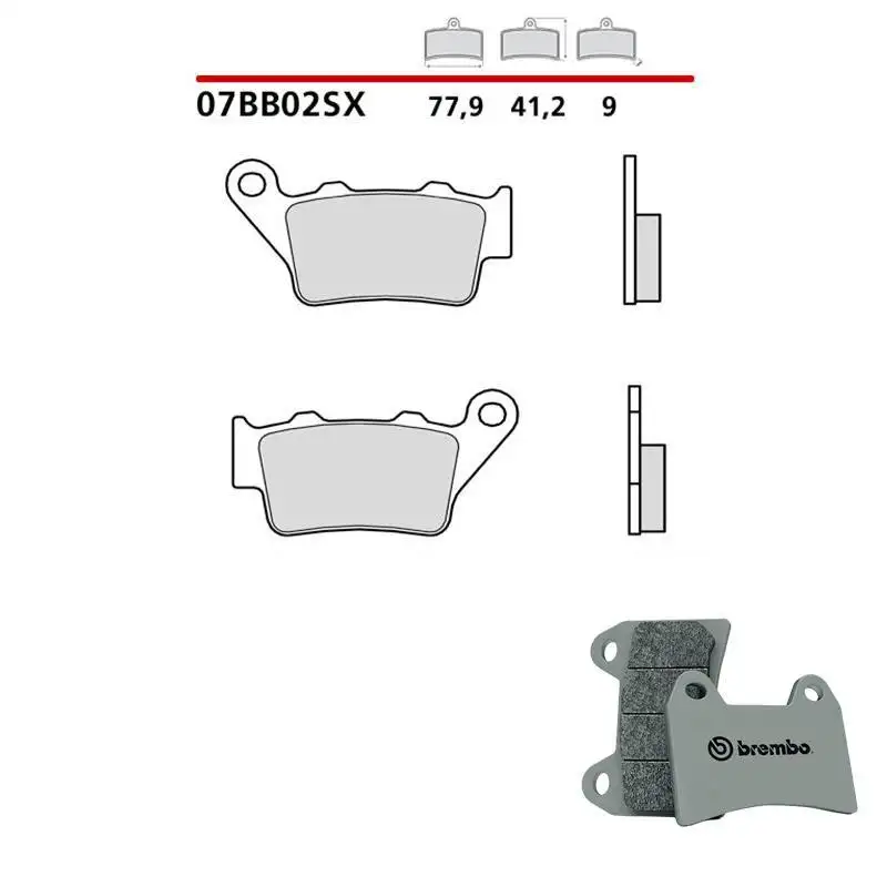 Pastiglie freno posteriori Brembo per KTM 990 Super Duke R 07-13 - Mescola SX sinterizzata 07BB02SX