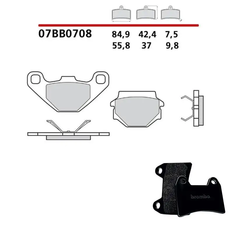 Pastiglie freno posteriori Brembo per ktm exc lc4 supercompetition 350 1994 - Mescola primo equipaggiamento Carbon Ceramica 07BB0708