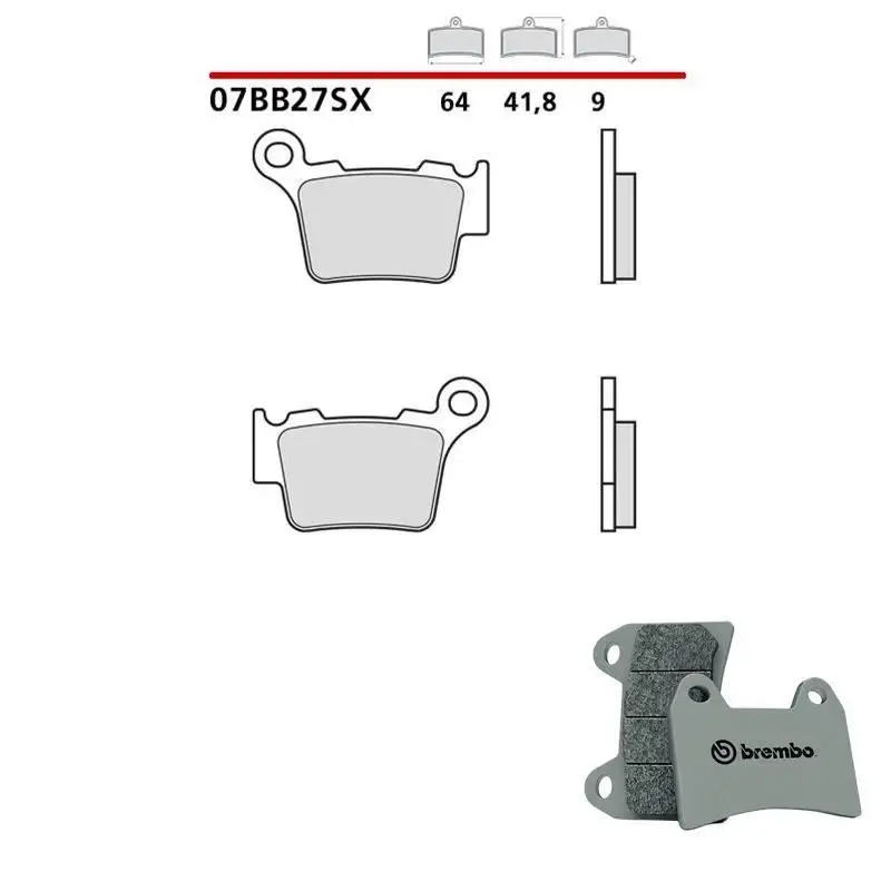 Pastiglie freno posteriori Brembo per ktm exc tpi six days 300 18-23 - Mescola SX sinterizzata 07BB27SX