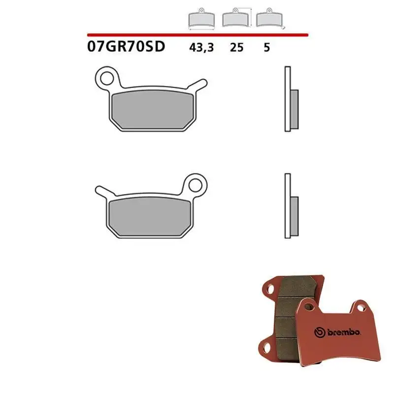 Pastiglie freno posteriori Brembo per ktm supermoto 50 2006 - Mescola SD sinterizzata 07GR70SD