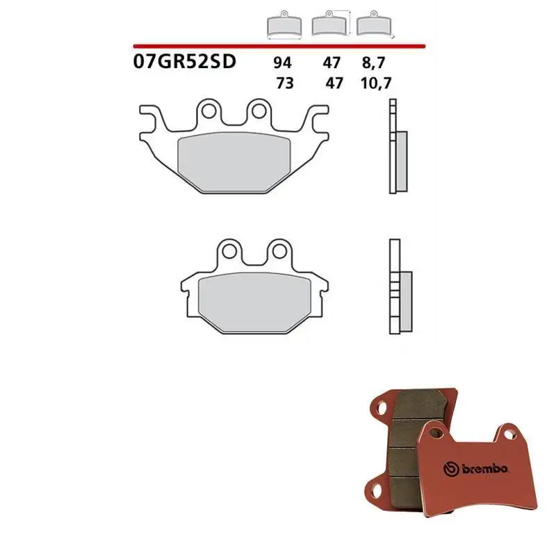 Pastiglie freno posteriori Brembo per kymco mxu r 250 12-13 - Mescola SD sinterizzata 07GR52SD