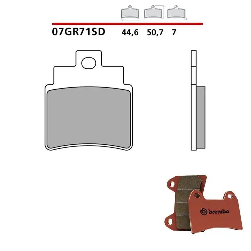 Pastiglie freno posteriori Brembo per kymco urban quad 250 2006 - Mescola SD sinterizzata 07GR71SD