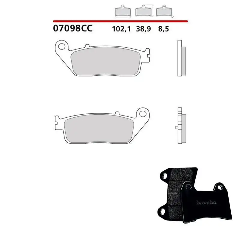 Pastiglie freno posteriori Brembo per kymco xciting i evo abs 500 2013 - Mescola Scooter carbon ceramica 07098CC