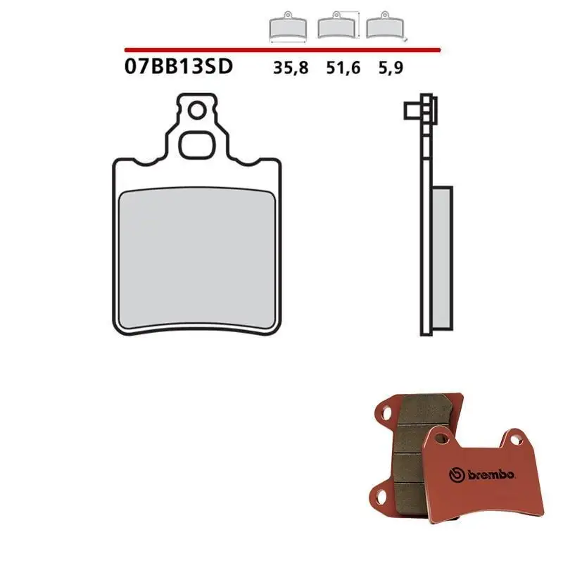Pastiglie freno posteriori Brembo per laverda lesmo 125 1986 - Mescola SD sinterizzata 07BB13SD