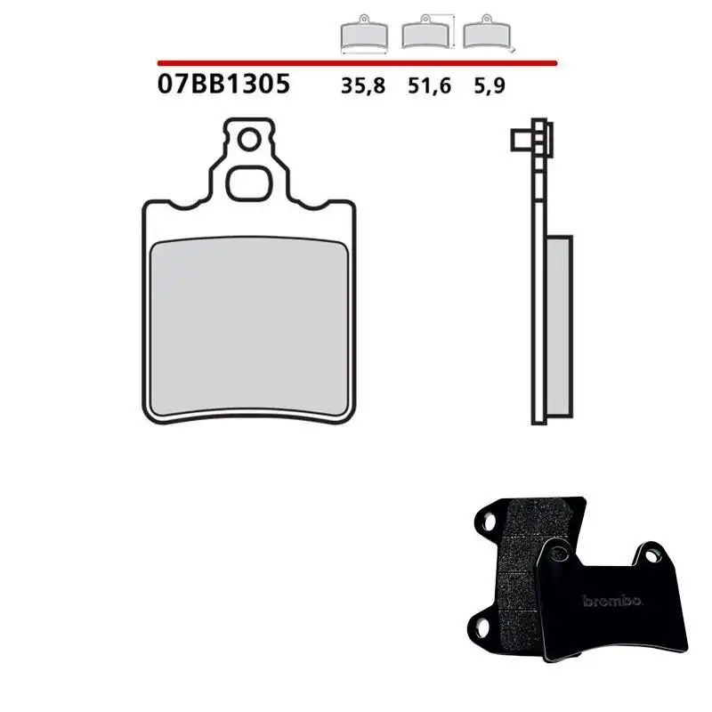 Pastiglie freno posteriori Brembo per malaguti rst sport 50 88-96 - Mescola primo equipaggiamento Carbon Ceramica 07BB1305