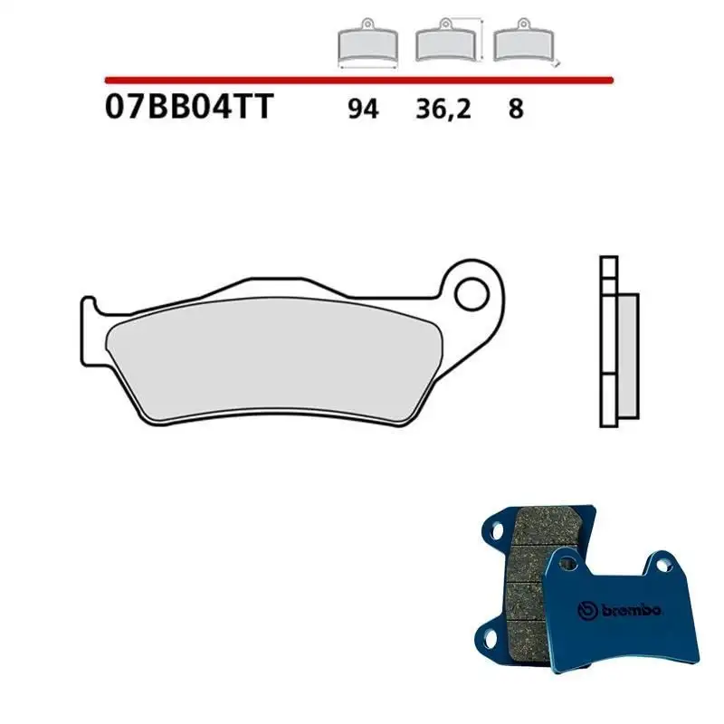 Pastiglie freno posteriori Brembo per Moto Guzzi V100 Mandello 22-24 - Mescola TT Carbon Ceramica Semimetallica 07BB04TT