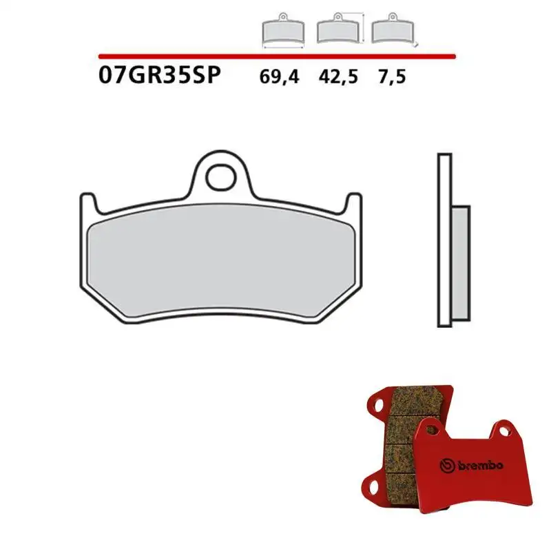 Pastiglie freno posteriori Brembo per MV Agusta Brutale 1078 RR 08-09 - Mescola SP sinterizzata 07GR35SP