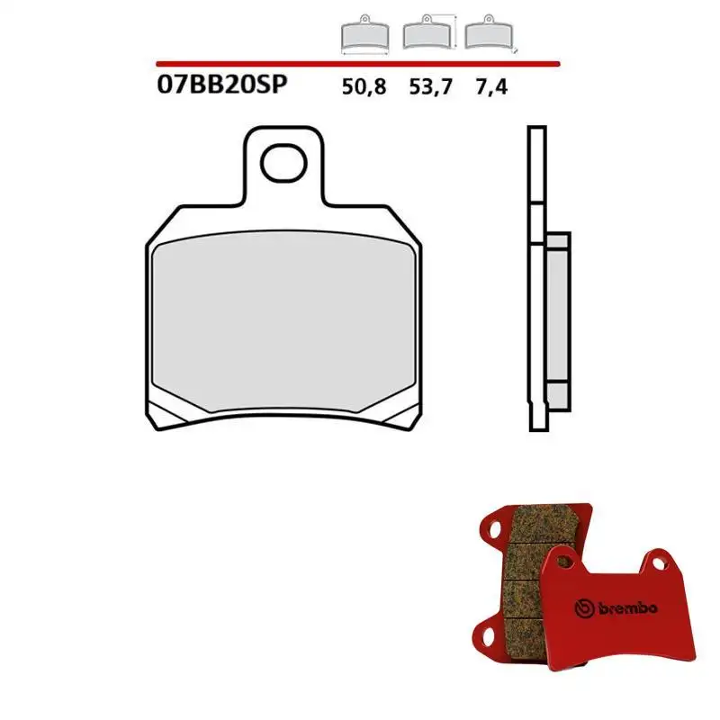 Pastiglie freno posteriori Brembo per MV Agusta F3 675 11-20 - Mescola SP sinterizzata 07BB20SP