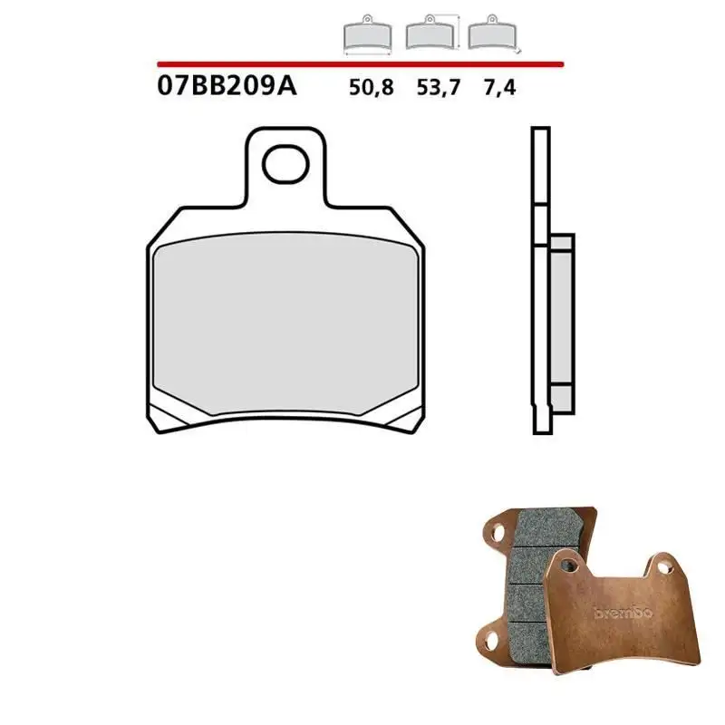 Pastiglie freno posteriori Brembo per norton commando sport mk2 961 16-19 - Mescola primo equipaggiamento SINTERIZZATA 07BB209A